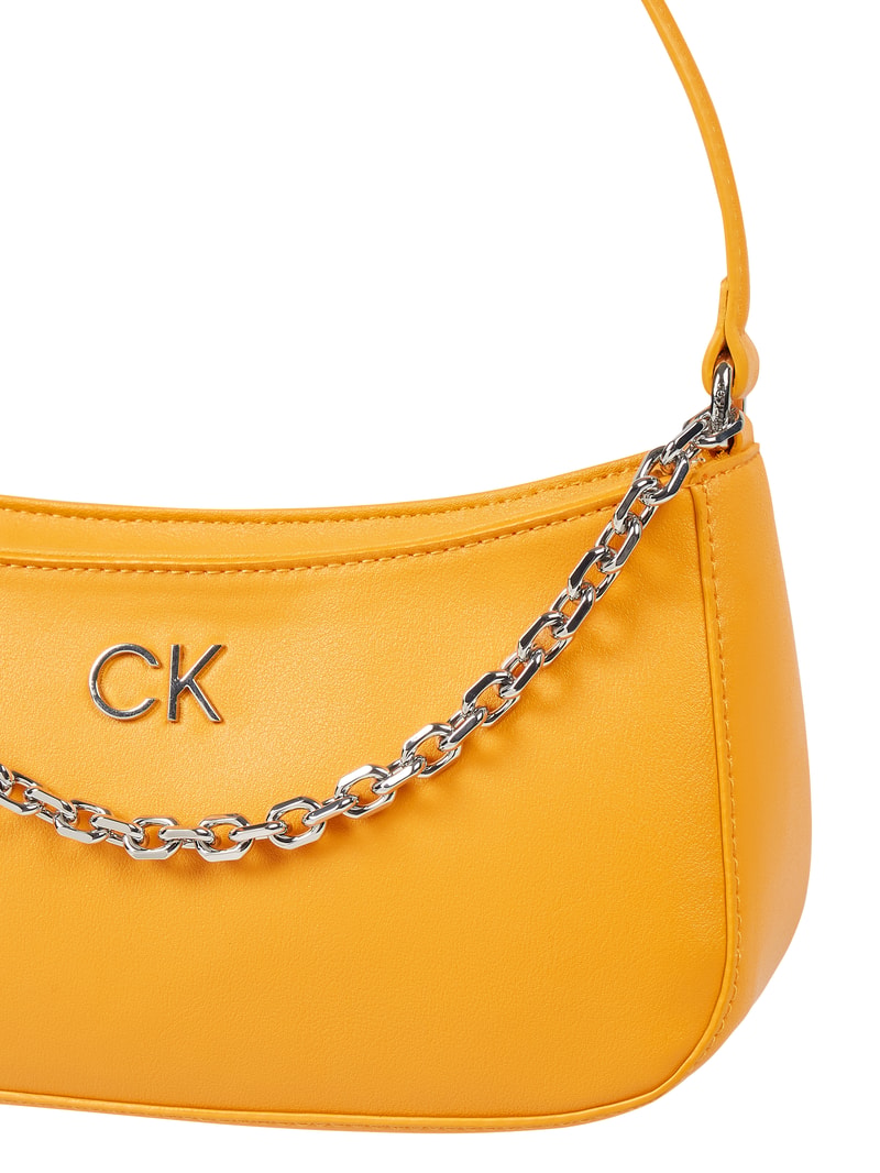 Pochette in Leder-Optik in orange
