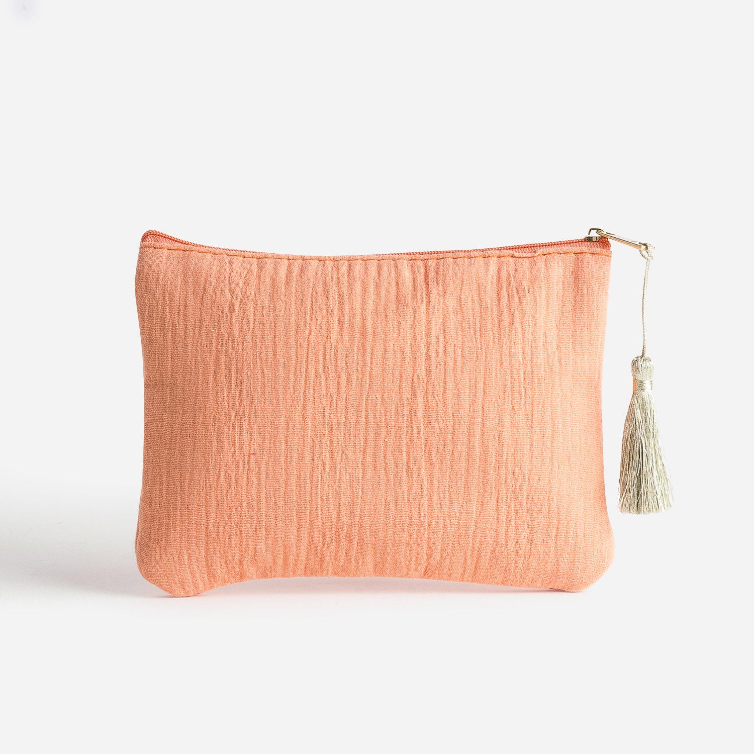 Pochette corail avec message doré