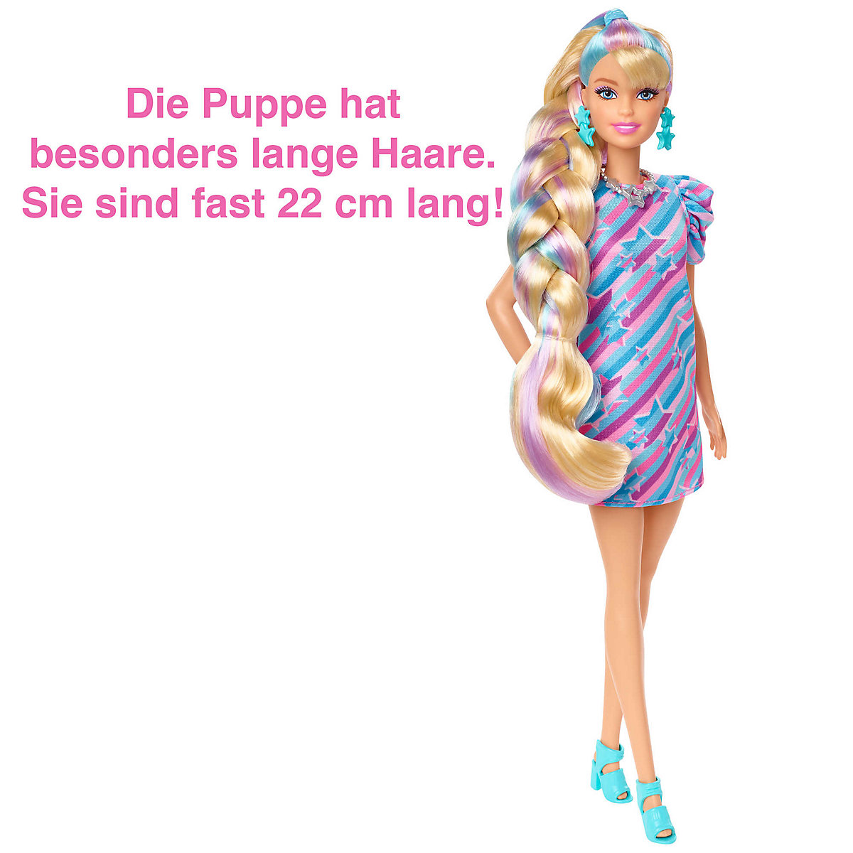 Barbie Totally Hair Puppe (blond/bunte Haare) inkl. Styling-Zubehör