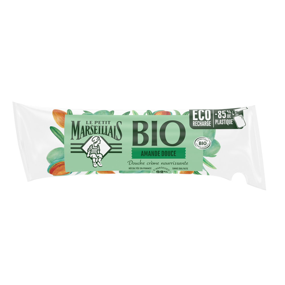 le petit marseillais Berlingot  Crème de Douche Bio Nourrissante, au PH Neutre, Amande Douce, 250 ml Crème de douche