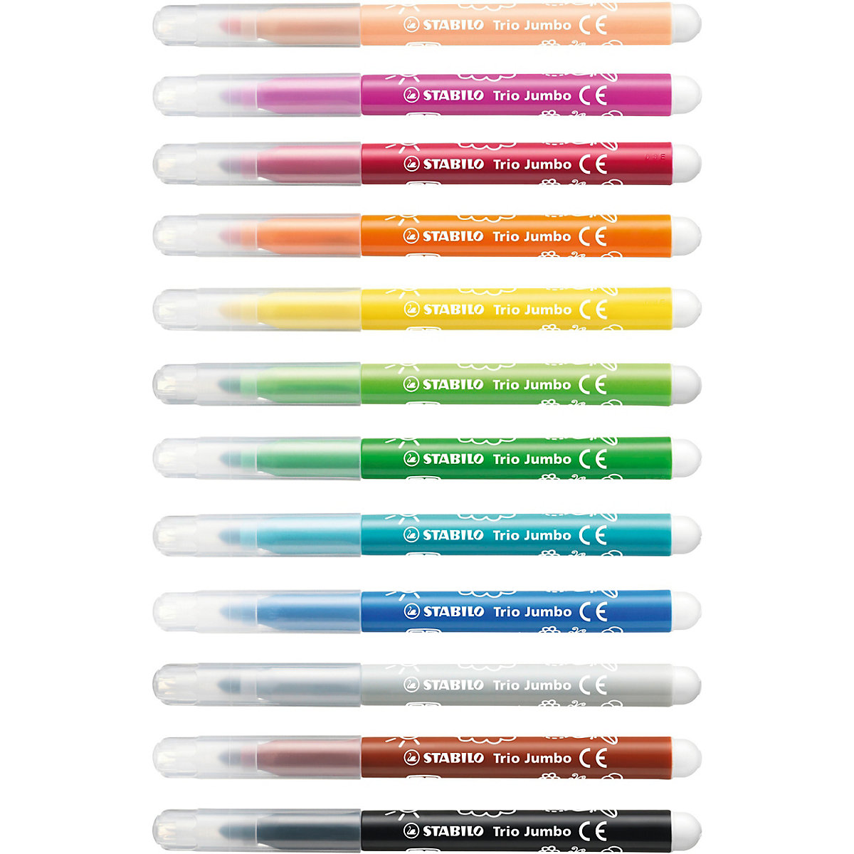 Filzstifte Trio Jumbo, 12 Farben