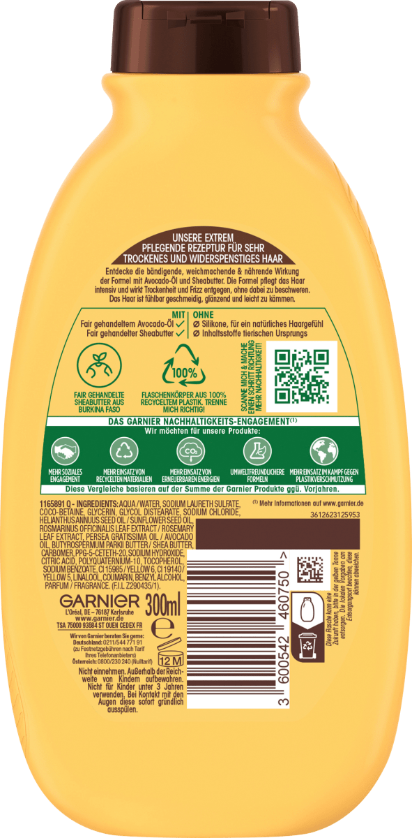 Shampoo Avocado-Öl & Sheabutter, 300 ml