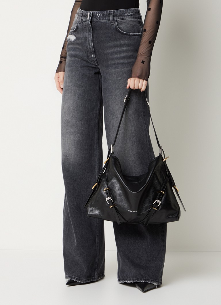Borsa a tracolla media Givenchy Voyou in pelle di vitello
