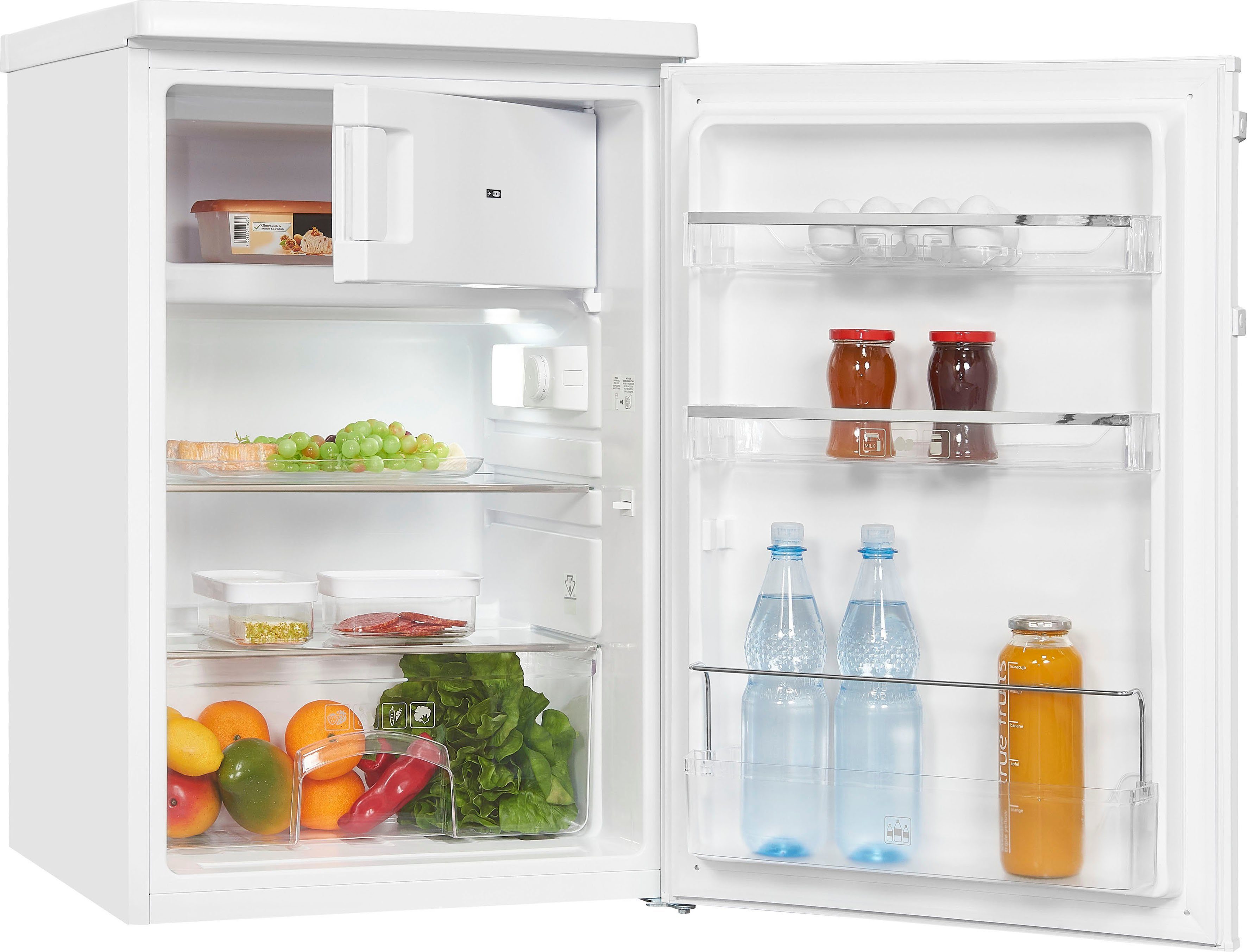 exquisit Kühlschrank KS16-4-HE-040D weiss, 85 cm hoch, 55 cm breit