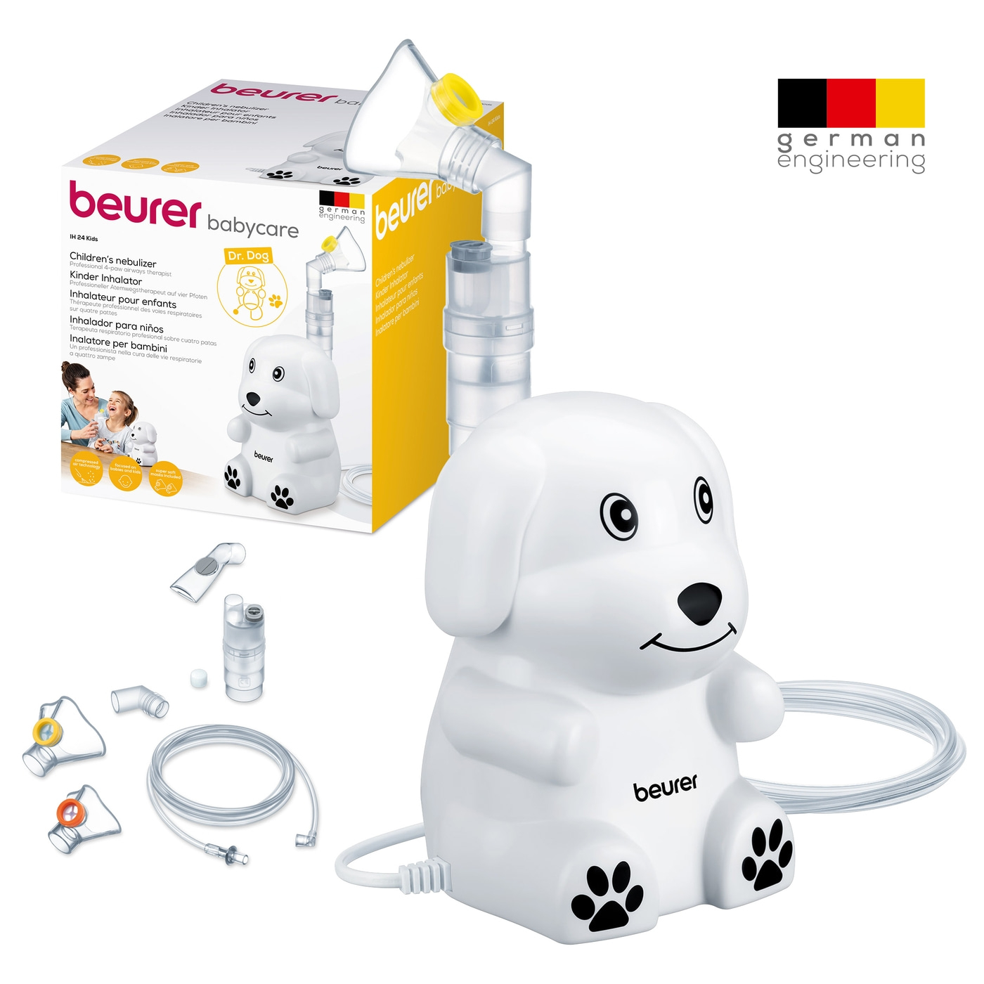 Beurer Inhalator IH 24 Kids-Kinder Inhalator in süßem Hundedesign mit Kompressor-Drucklufttechnologie