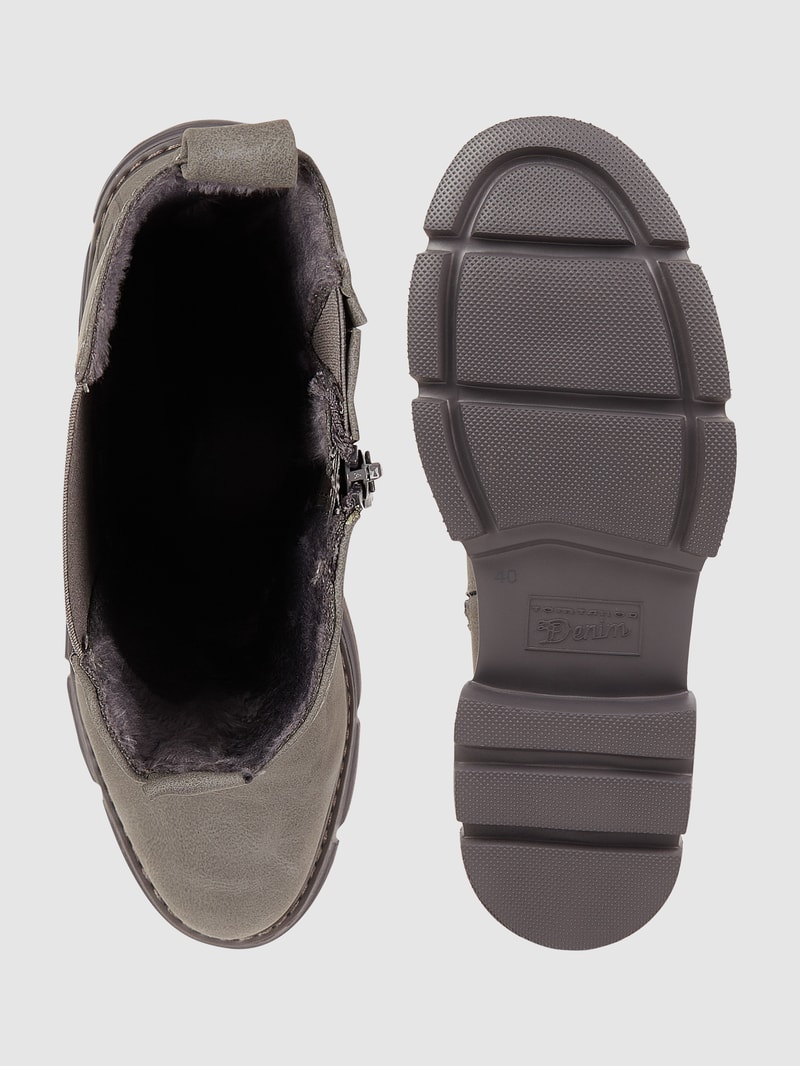 Stiefel in Leder-Optik in mittelgrau