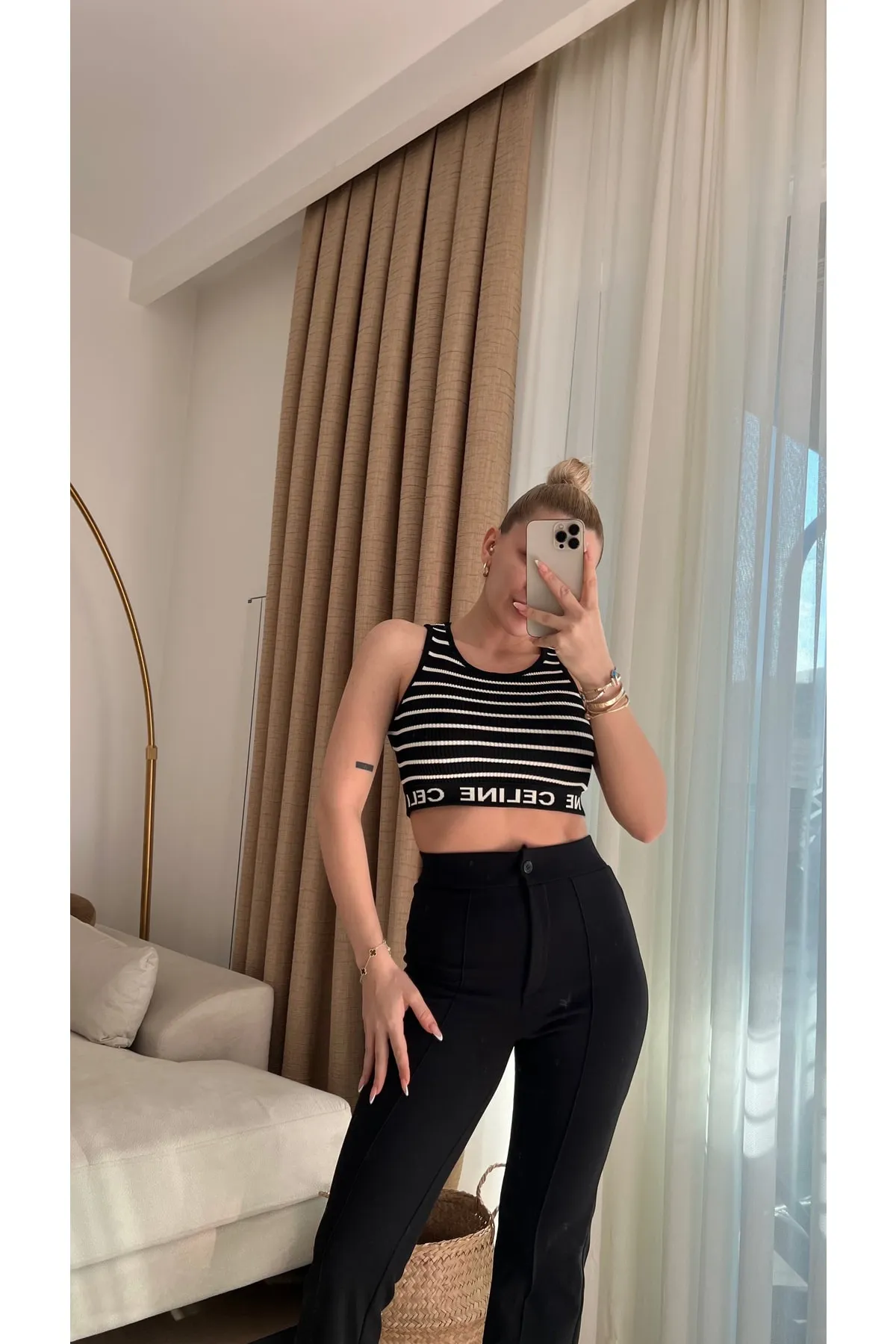 onze  Gestreiftes Crop-Bustier