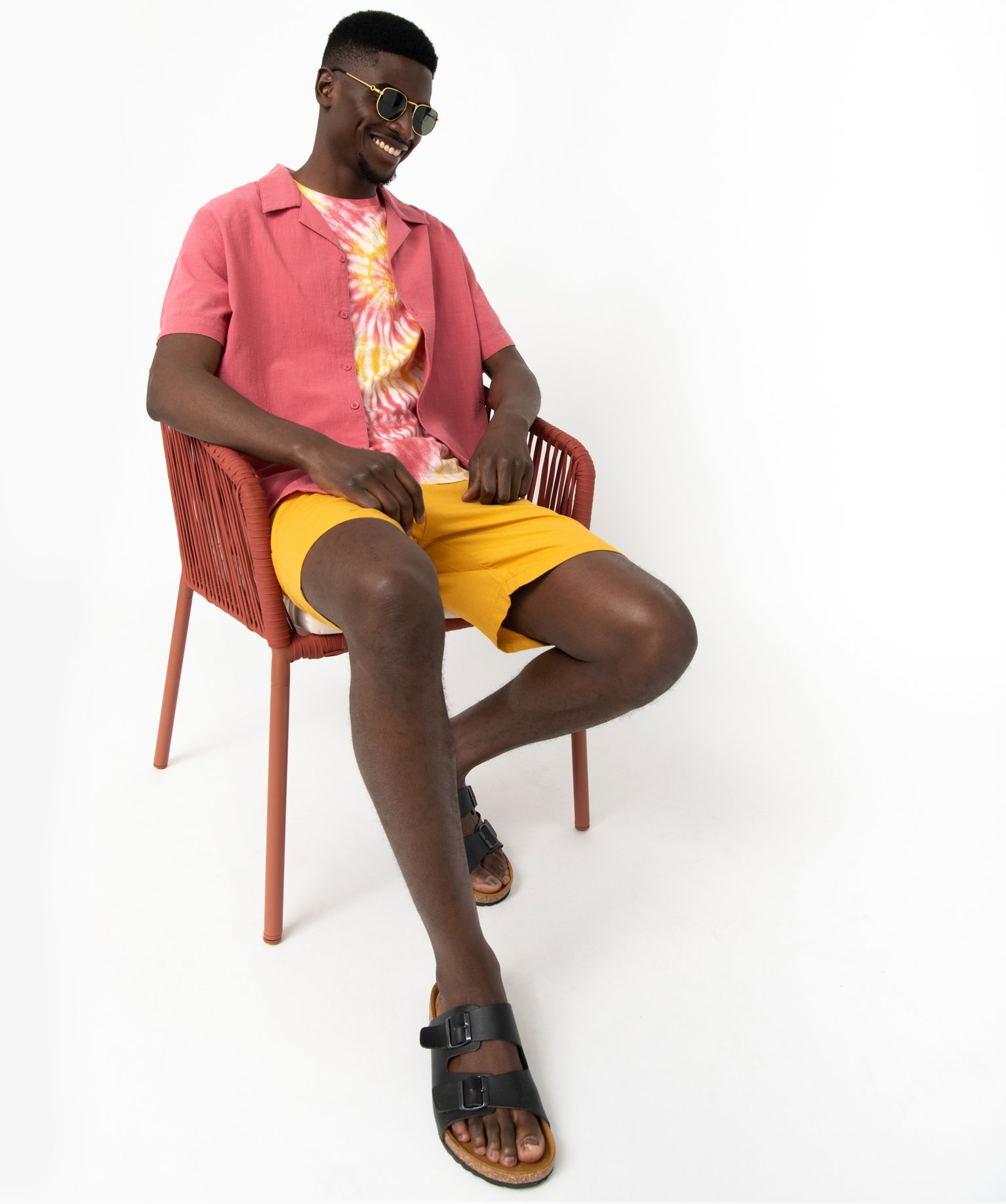 Tee-shirt à manches courtes effet tie and dye homme blanc | GEMO