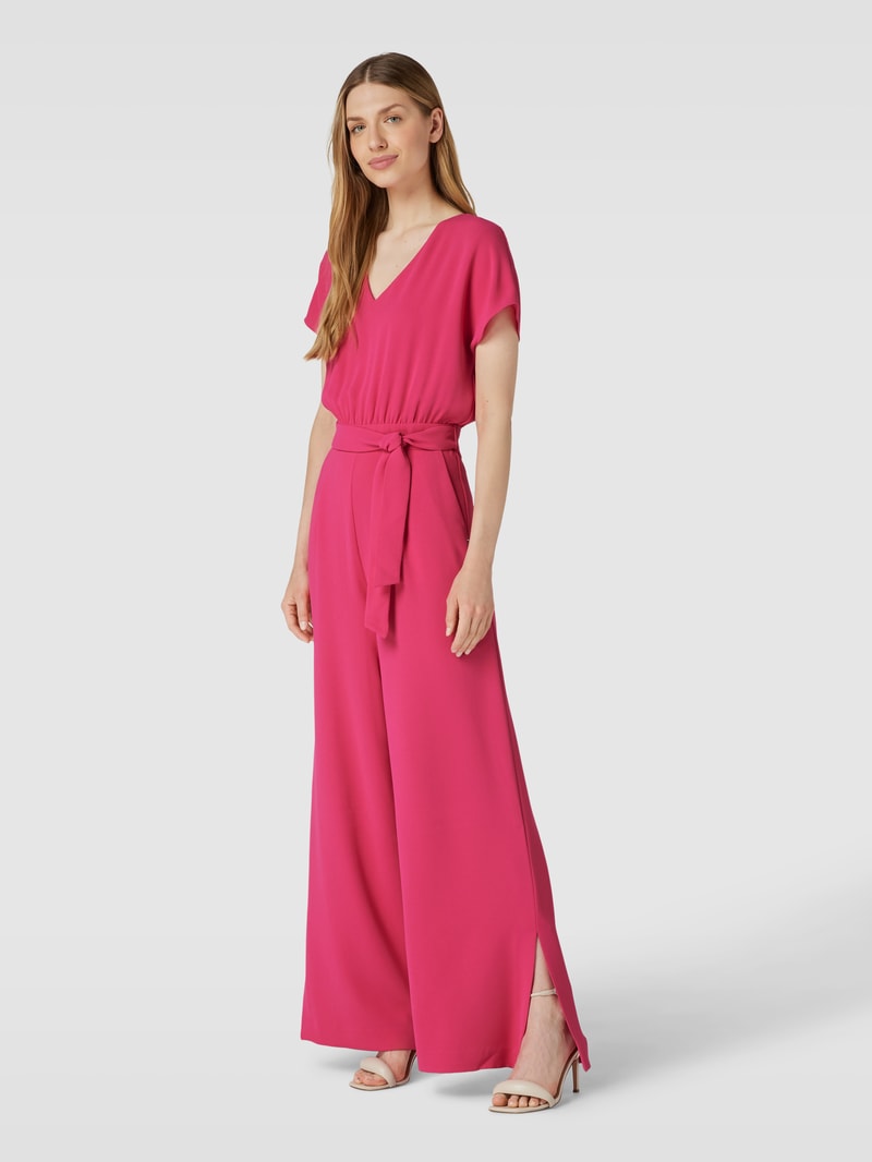 Jumpsuit mit Bindegürtel in pink