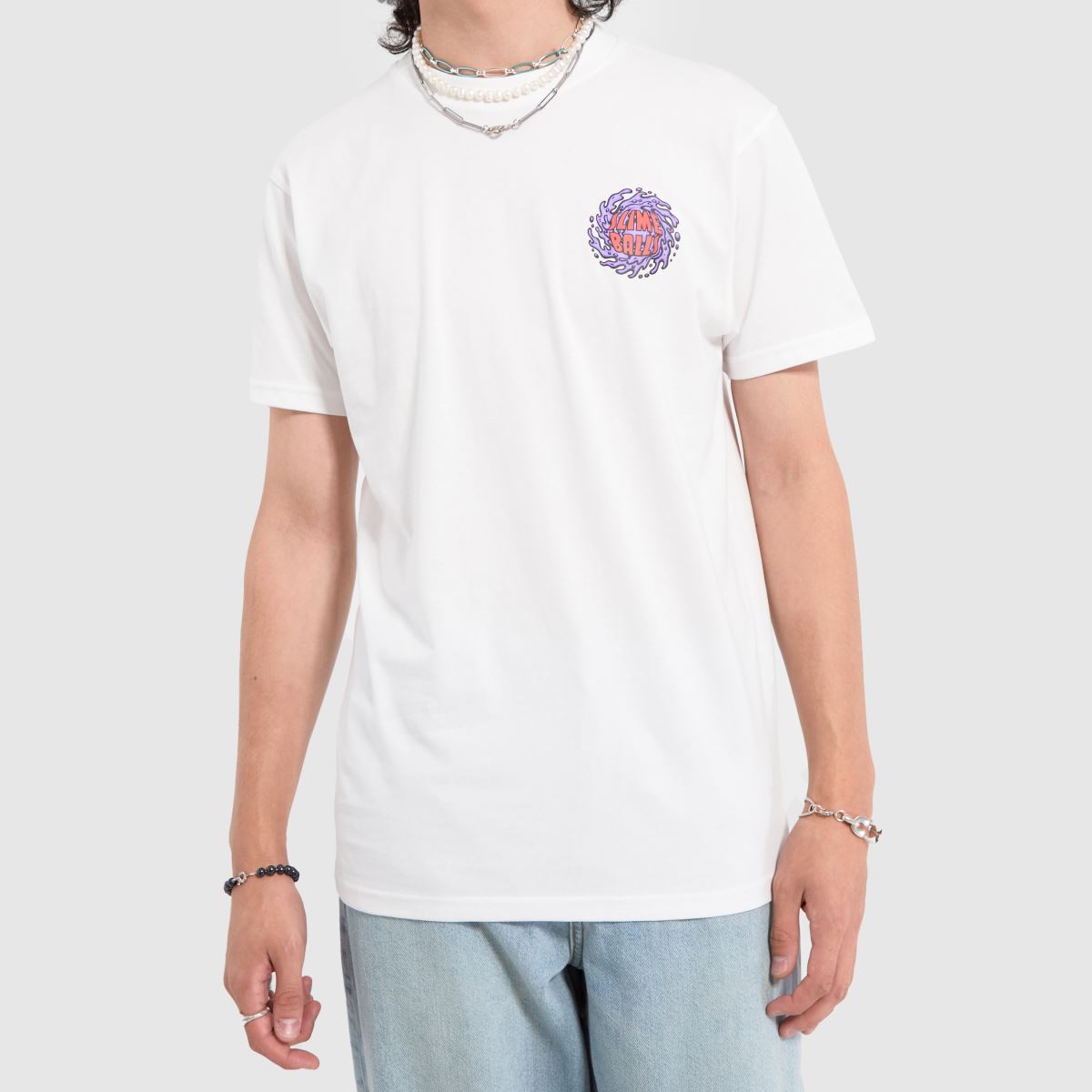 Santa Cruz – Vit t-shirt med SB-logotyp