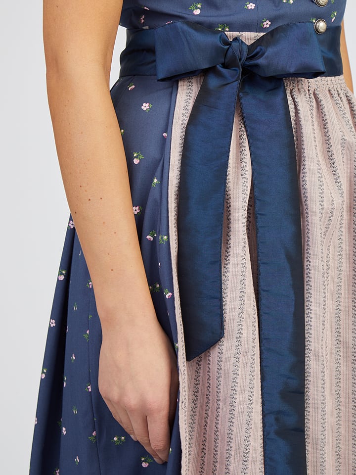Turi Landhaus Dirndl in Dunkelblau/ Rosé günstig kaufen