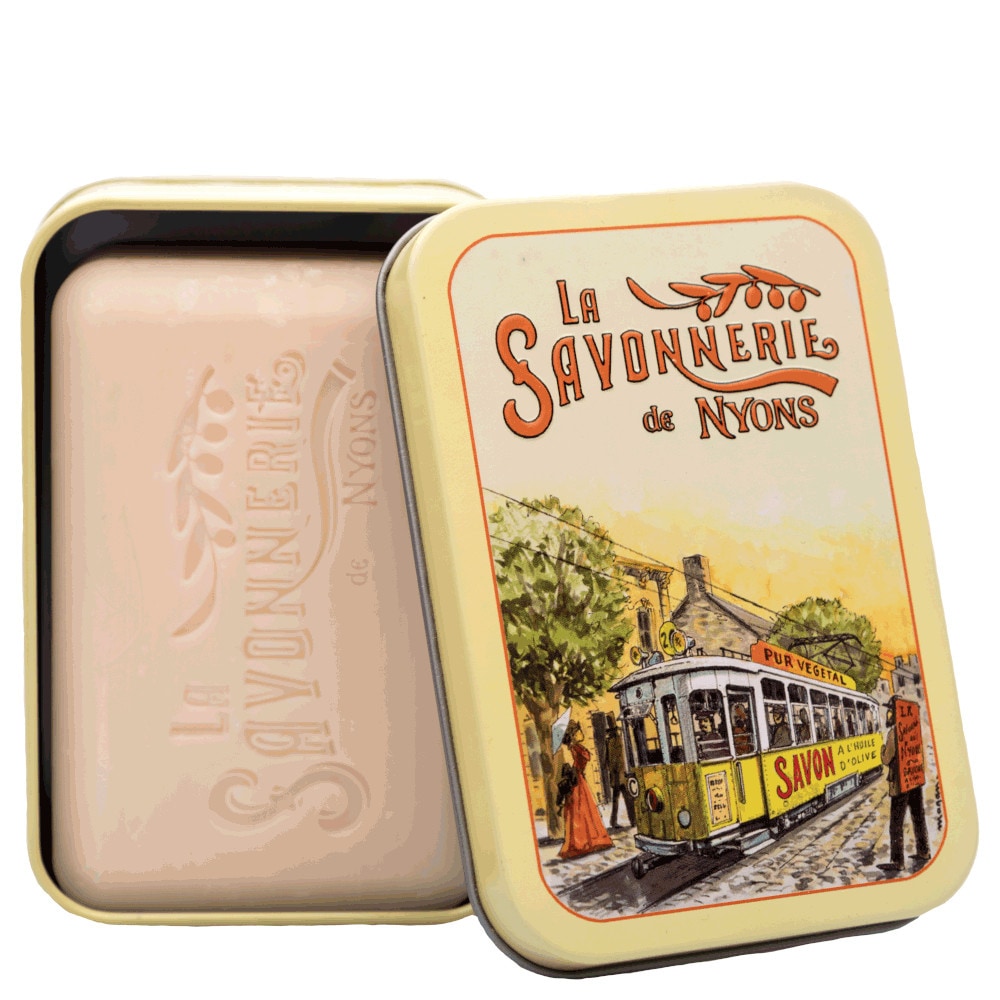 La savonnerie de nyons Savon 200g Fleur de Coton et Boîte Métal Tramway Savon