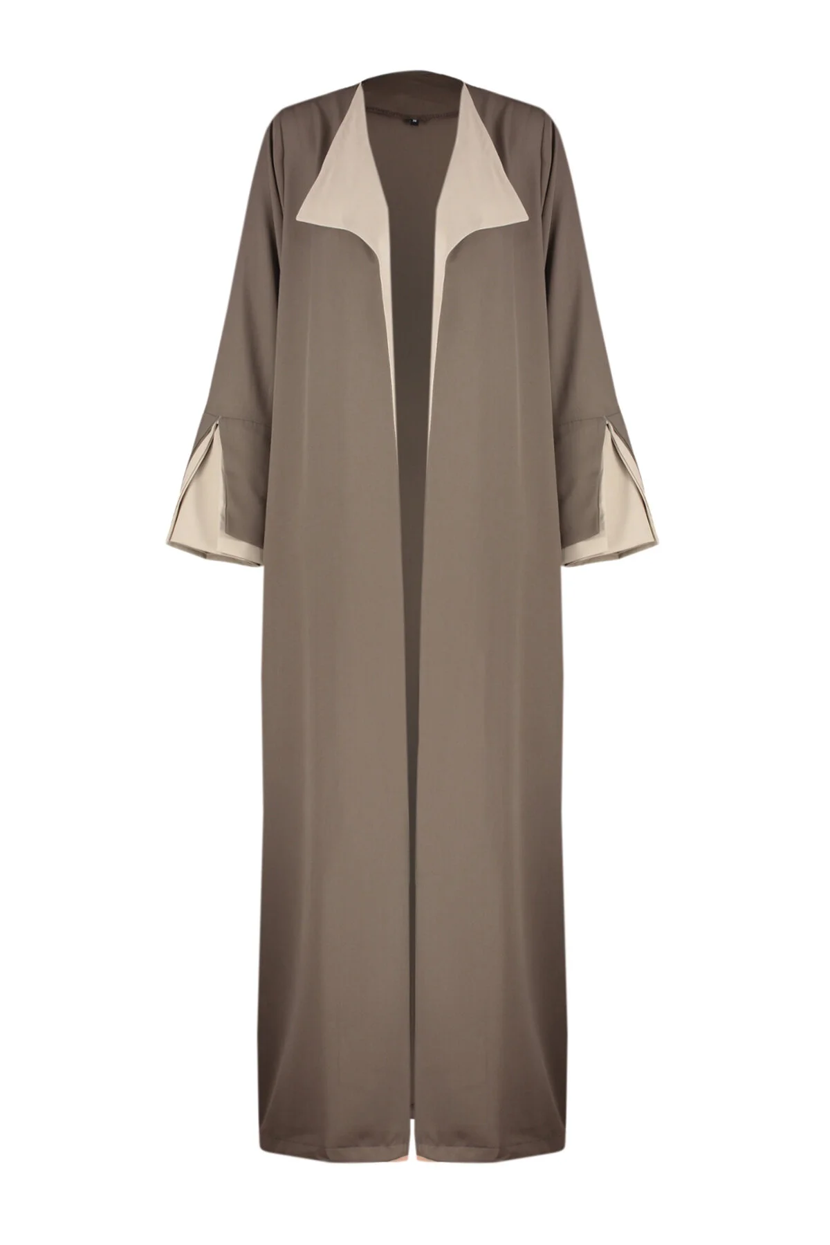 Trendyol Modest  Braune, steinfarbene, lange, gewebte Aerobin-Kappe & Ferace & Abaya TCTSS24KF00011