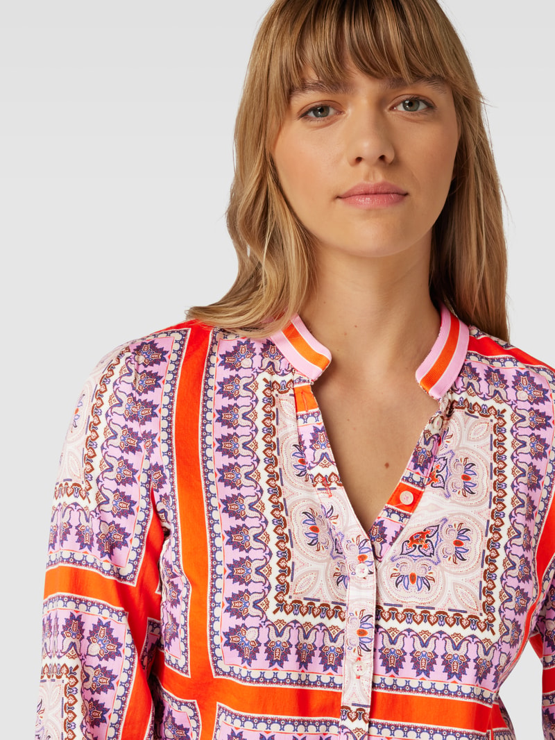 Blusenshirt aus reiner Baumwolle Modell 'Bandana' in orange