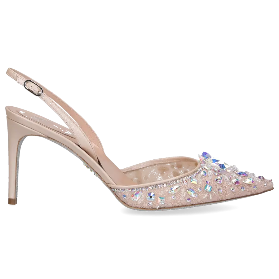 Rene Caovilla - Pumps CINDERELLA 80 Mesh - beige