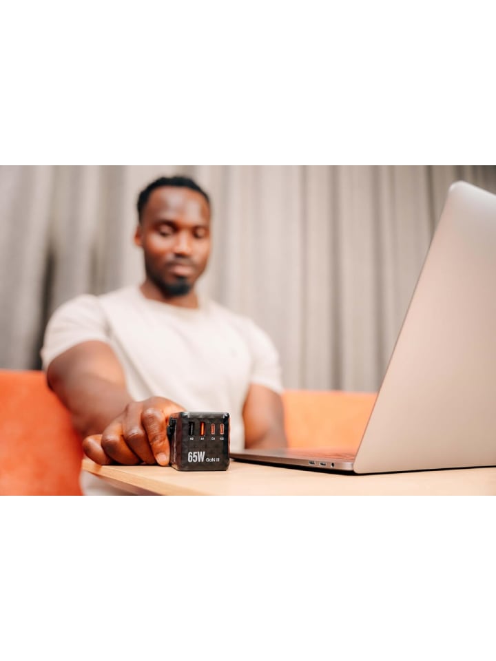COFI 1453 Universal Travel Ladeadapter GaN III mit 2x USB-C und AC Steckdose in Schwarz günstig kaufen onesize