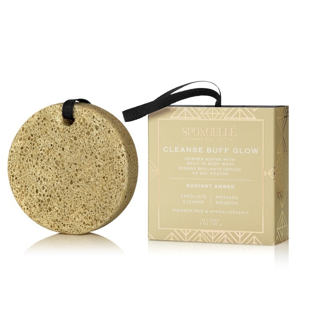 spongelle RADIANT AMBER BODY WASH INFUSED BUFFER (3oz) GOLD Eponge brillante infusée de gel douche