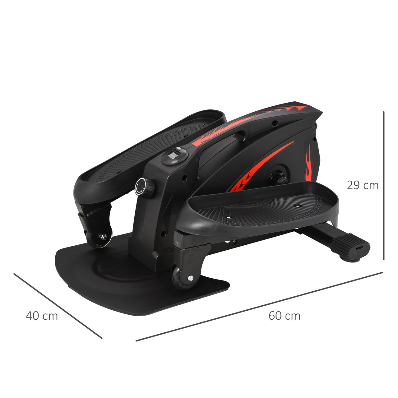 HOMCOM Mini Stepper mit LCD-Monitor Heimtrainer Stufenlos Einstellbarer Widerstand Rutschfestes Steppbrett Stahl