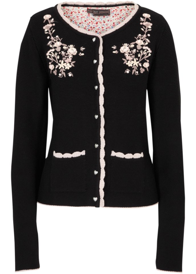 Hübsche Trachten-Strickjacke mit Stickerei