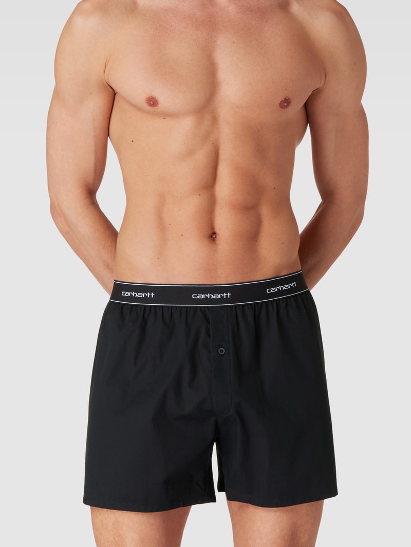 Boxershorts mit Logo-Stitching Modell 'Script' in schwarz