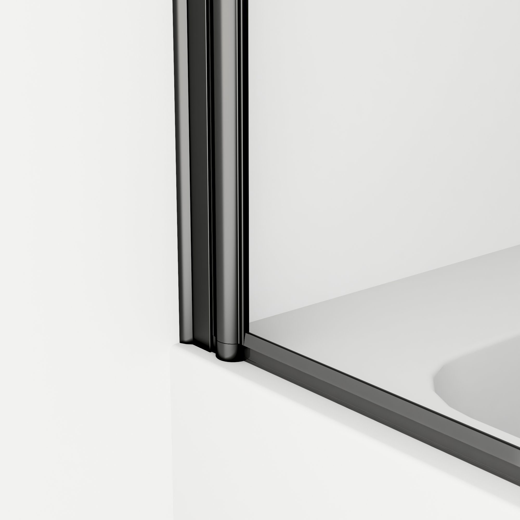 Boromal Badewannenaufsatz Duschtrennwand Schwarz 2teilig Faltbar Duschwand für Badewanne Glas, Sicherheitsglas, Einscheibensicherheitsglas, Badewannenfaltwand, Duschabtrennung badewanne, Faltwand