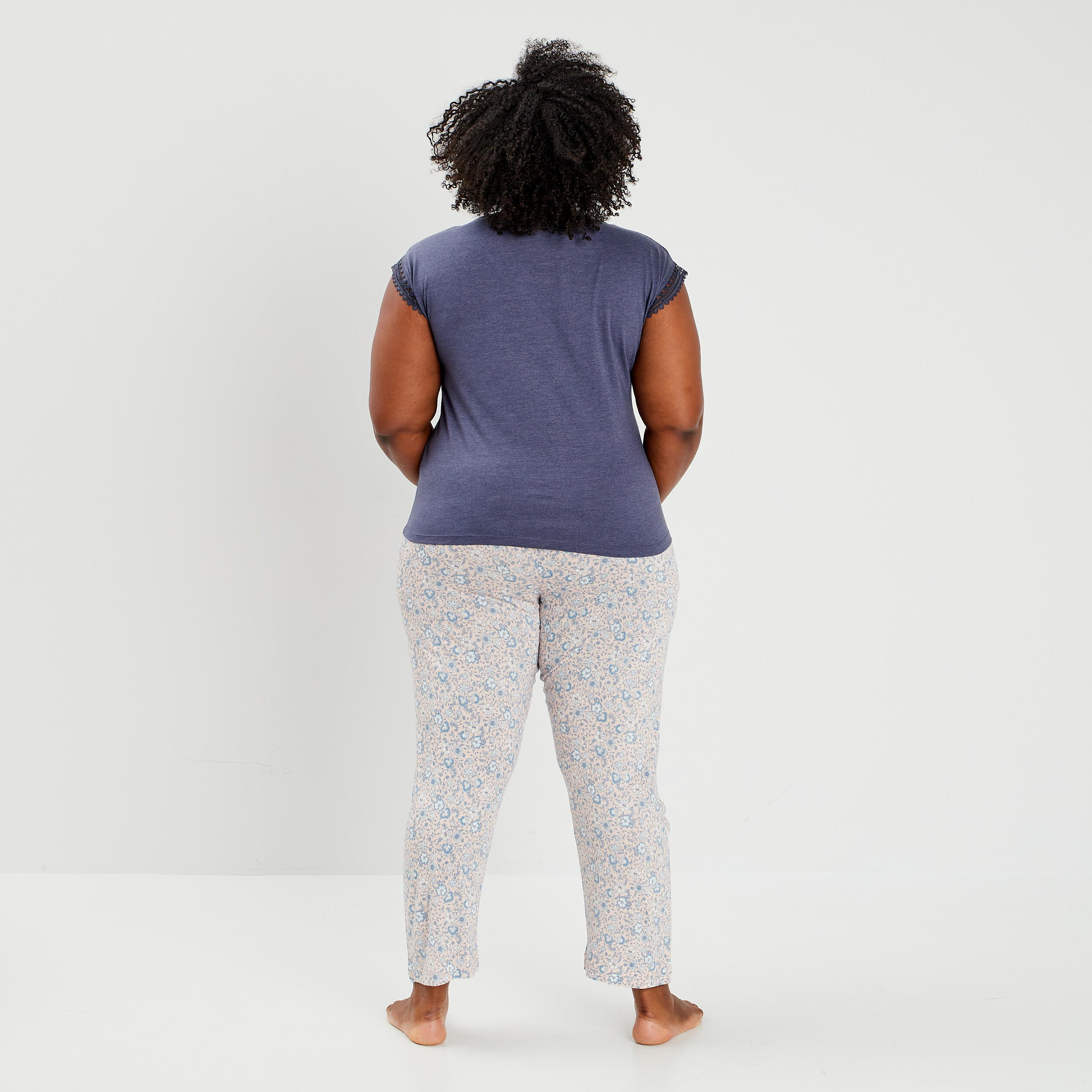 Ensemble pyjama 2 pièces rose femme grande taille | La Halle