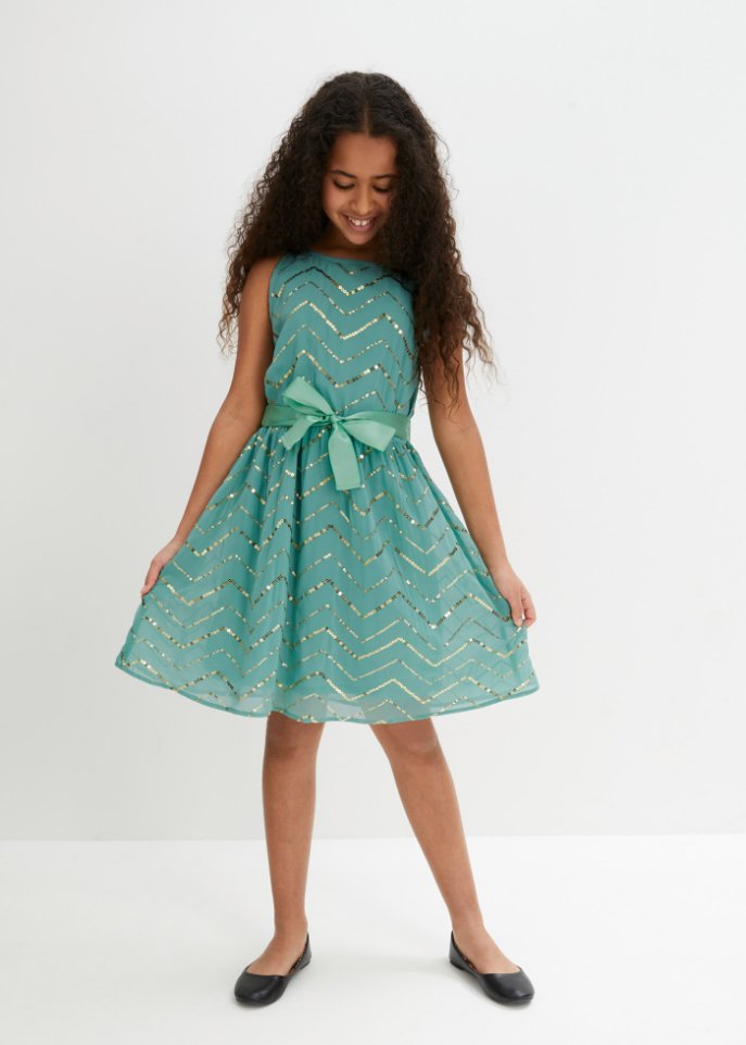 Festliches Mädchen Kleid mit Pailletten