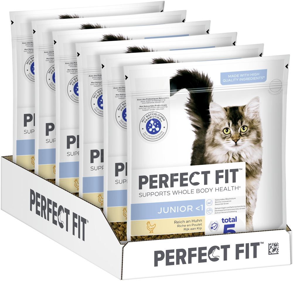 PERFECT FIT Trockenfutter PERFECT FIT Beutel Junior <1 mit Huhn 6x750 g
