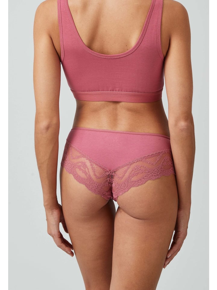 SNOCKS Hipster mit Spitze aus Bio-Baumwolle 3 Stück in Mauve günstig kaufen