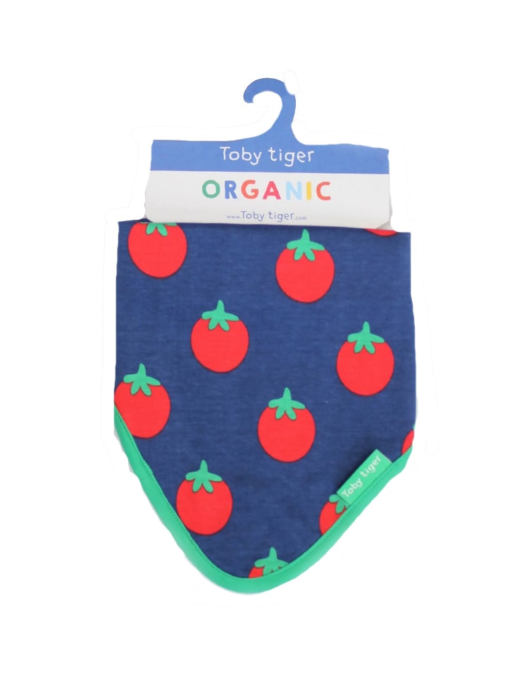 Toby Tiger Dreieckstuch mit Tomaten Print in blau günstig kaufen 0