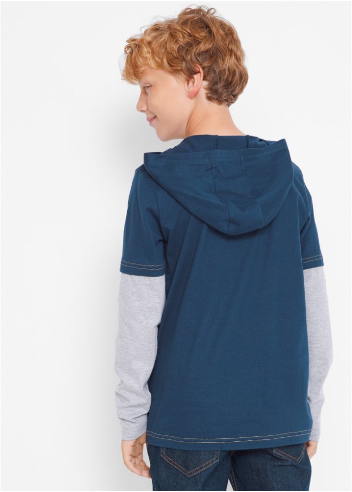 Jungen Layershirt mit Kapuze