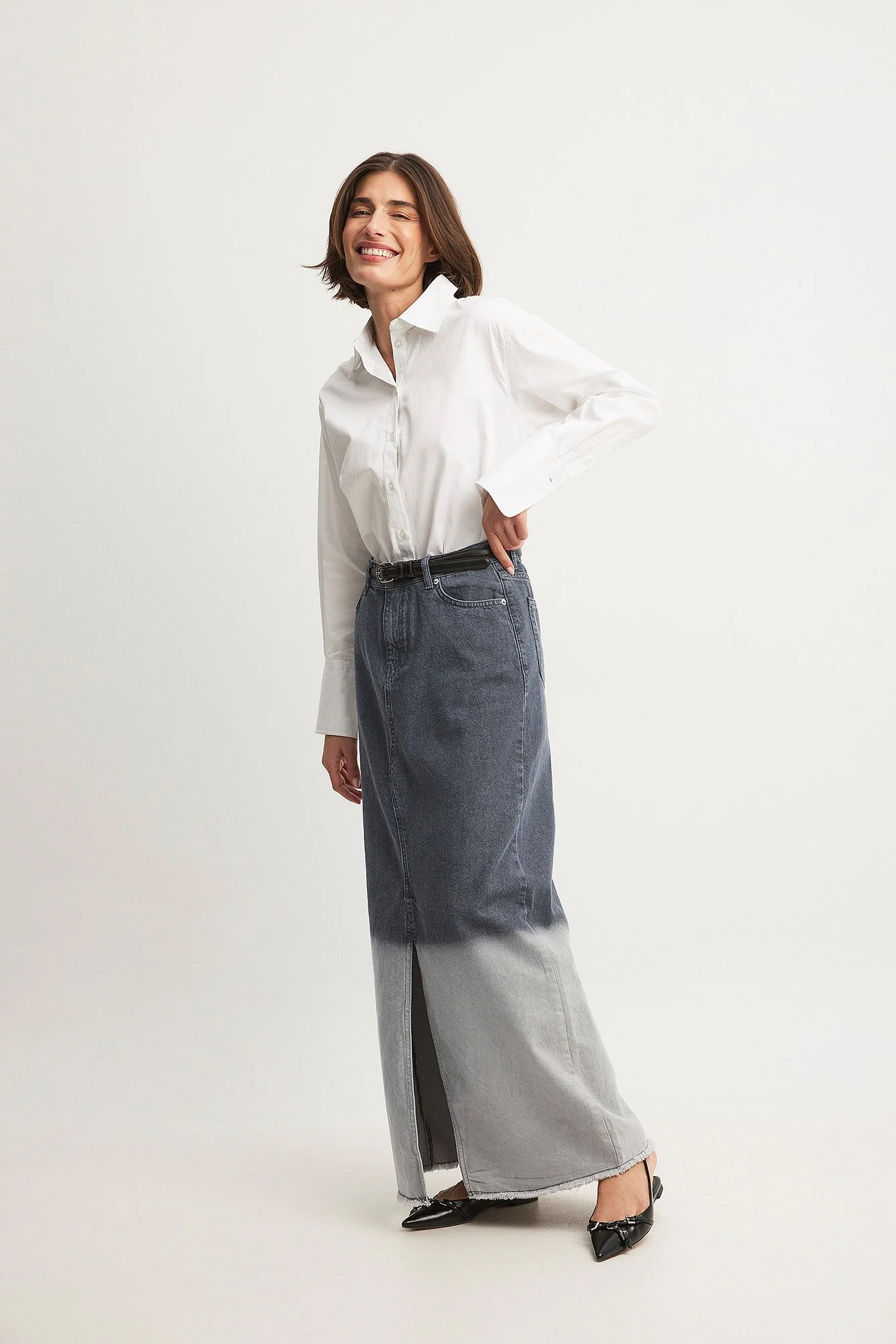 Weiter Maxirock aus Denim