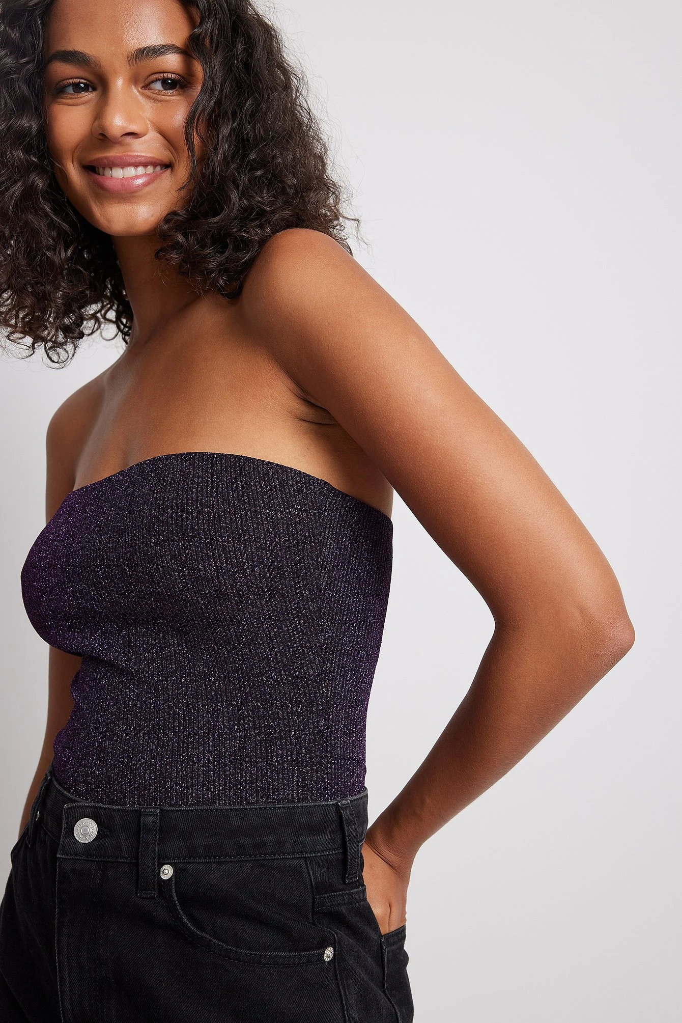 Glänzendes Bandeau-Top