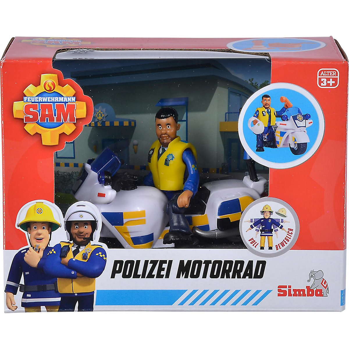 Feuerwehrmann Sam Polizei Motorrad mit Figur