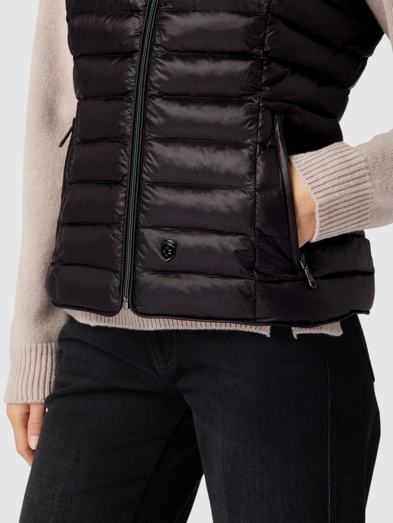 Steppweste mit Label-Applikation Modell 'Italy Vest' in schwarz