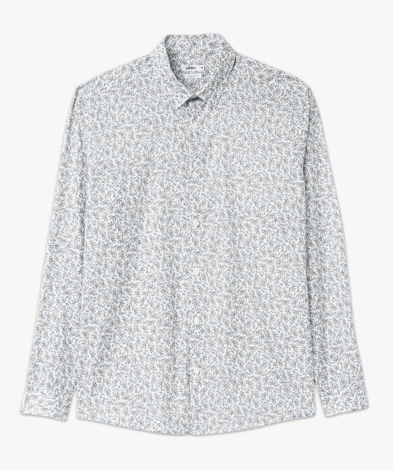 Chemise manches longues à micro-motifs homme imprime | GEMO