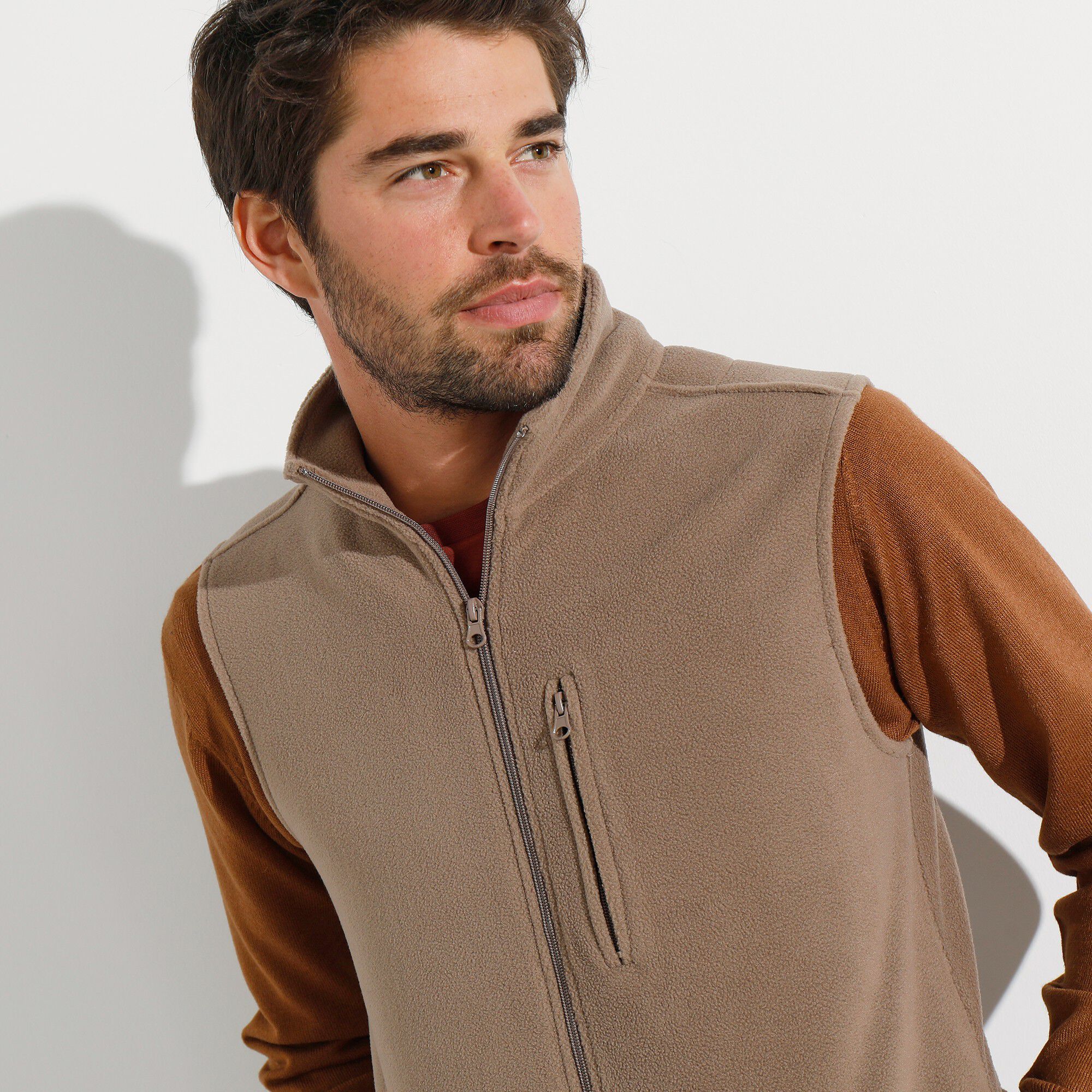 Blouson zippé maille micropolaire sans manches