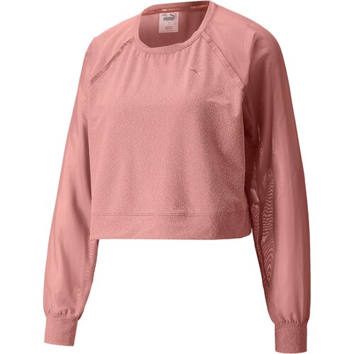 DAMEN SWEATSHIRT CRYSTALLINE KNIT MESH LONG