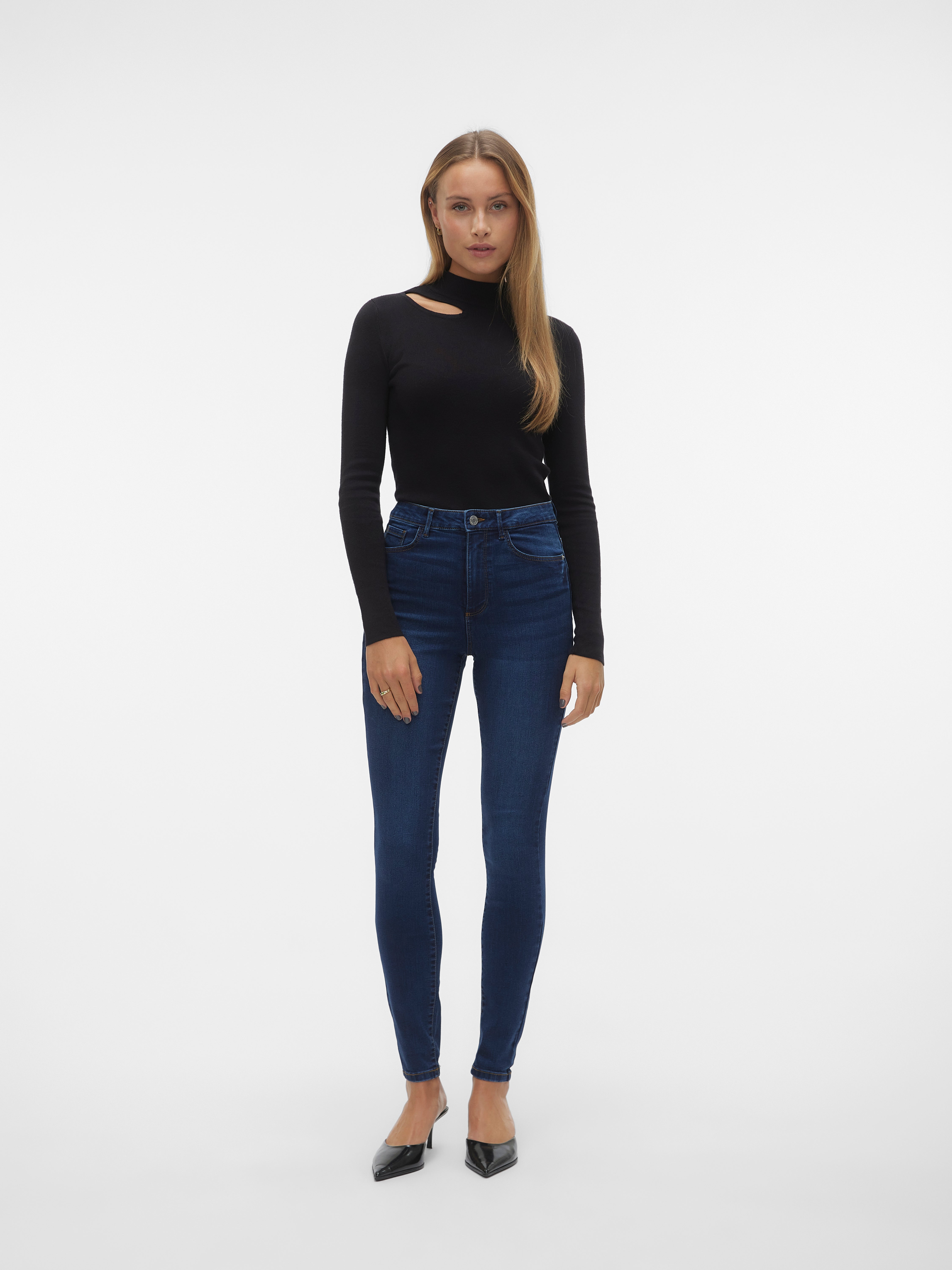 VMSOPHIA Hohe Taille Slim Fit Jeans