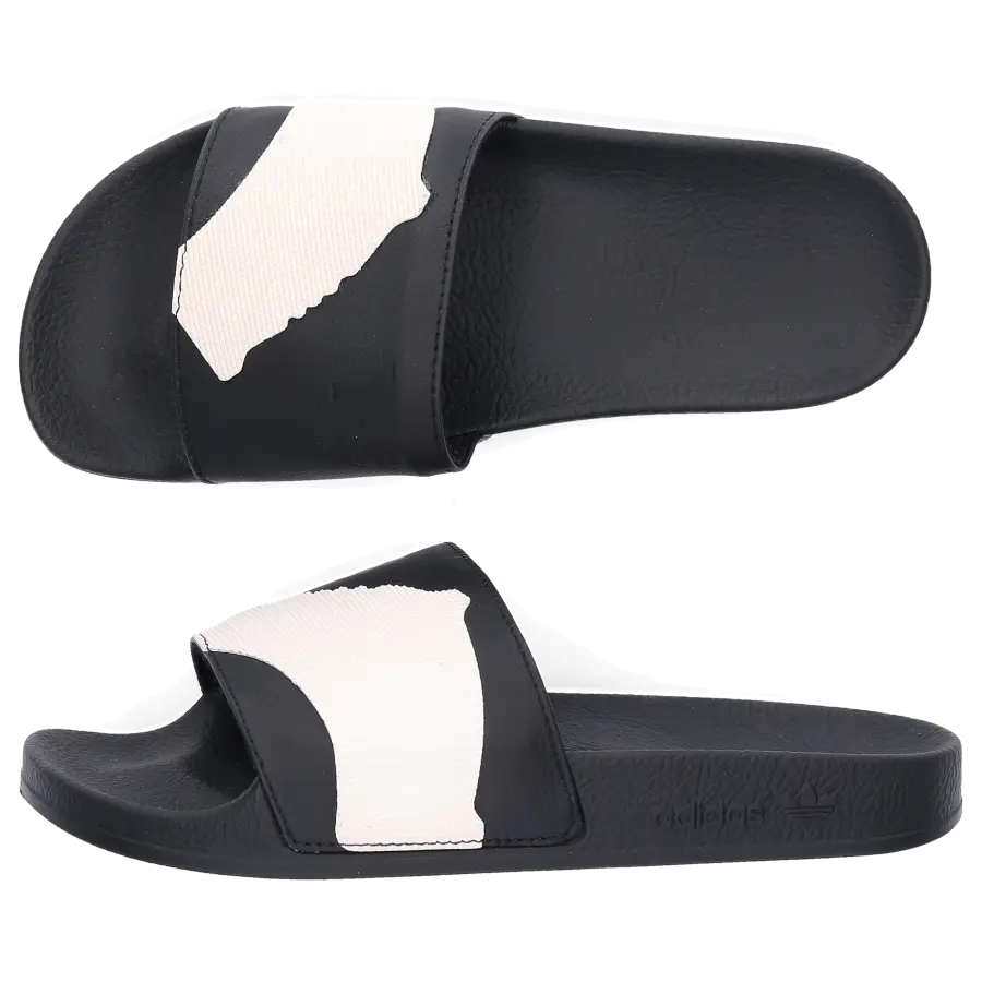 Y-3 - Badeschuhe ADILETTE AOP Kalbsleder - schwarz
