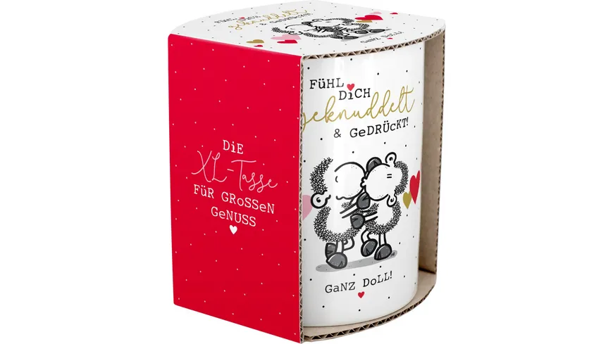 sheepworld XL-Tasse »Fühl Dich geknuddelt & gedrückt!«