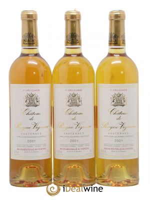 Château de Rayne Vigneau 1er Grand Cru Classé  2001 - Lot de 3 Bouteilles