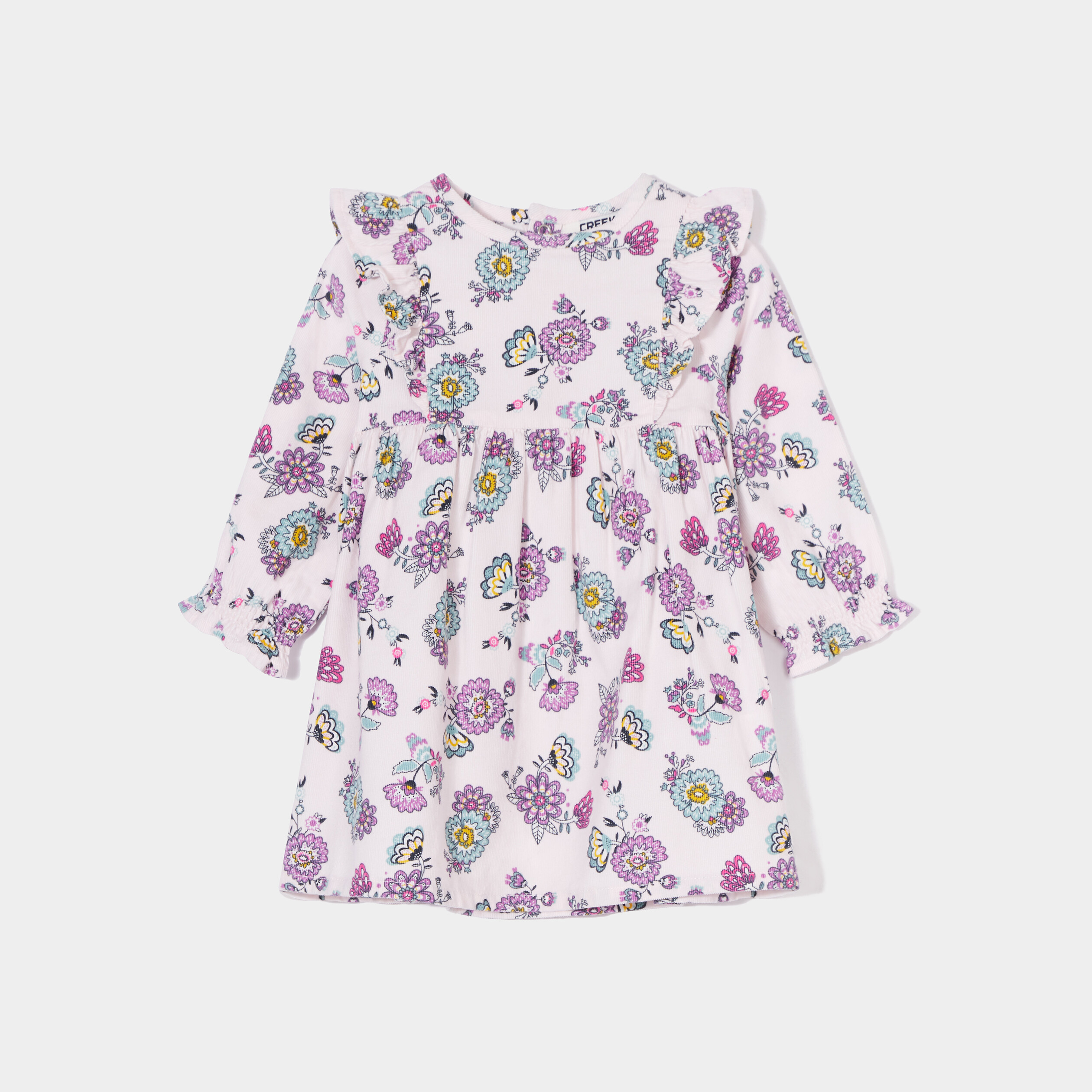 Robe velours à volants Creeks rose pastel bébé fille | La Halle