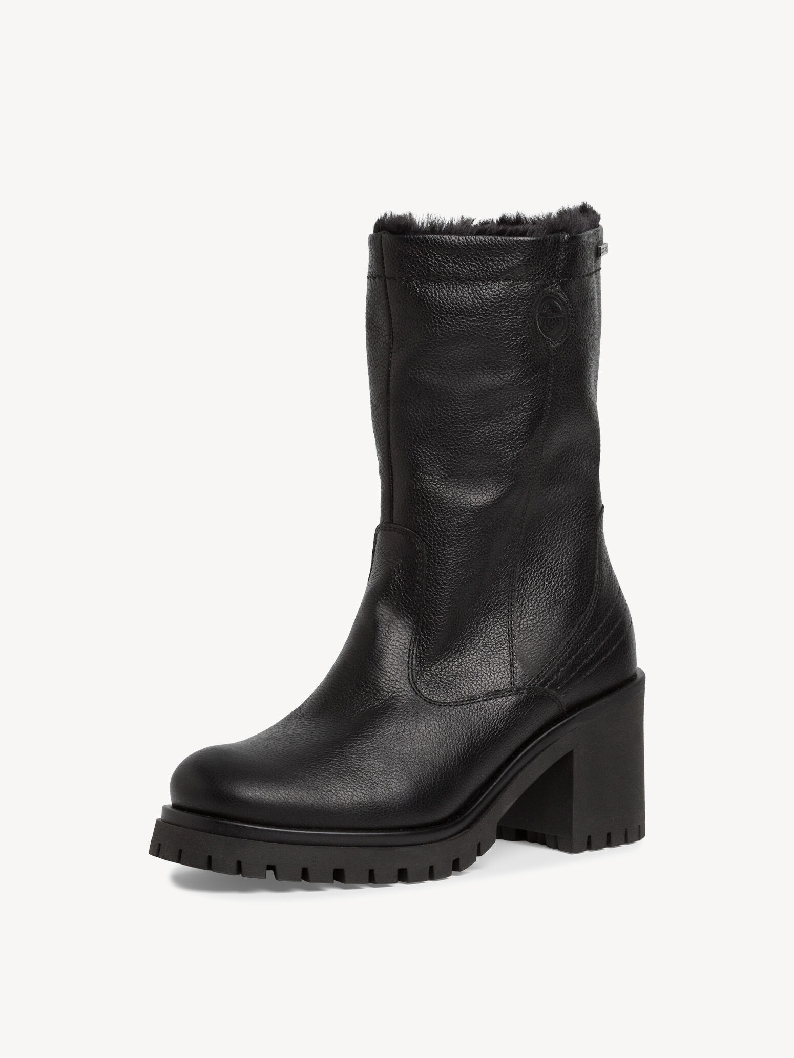 Bottine en cuir - noir doublure chaude