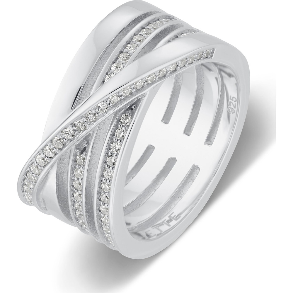 Jette Bague pour femme 925 Argent rhodié argent Bague