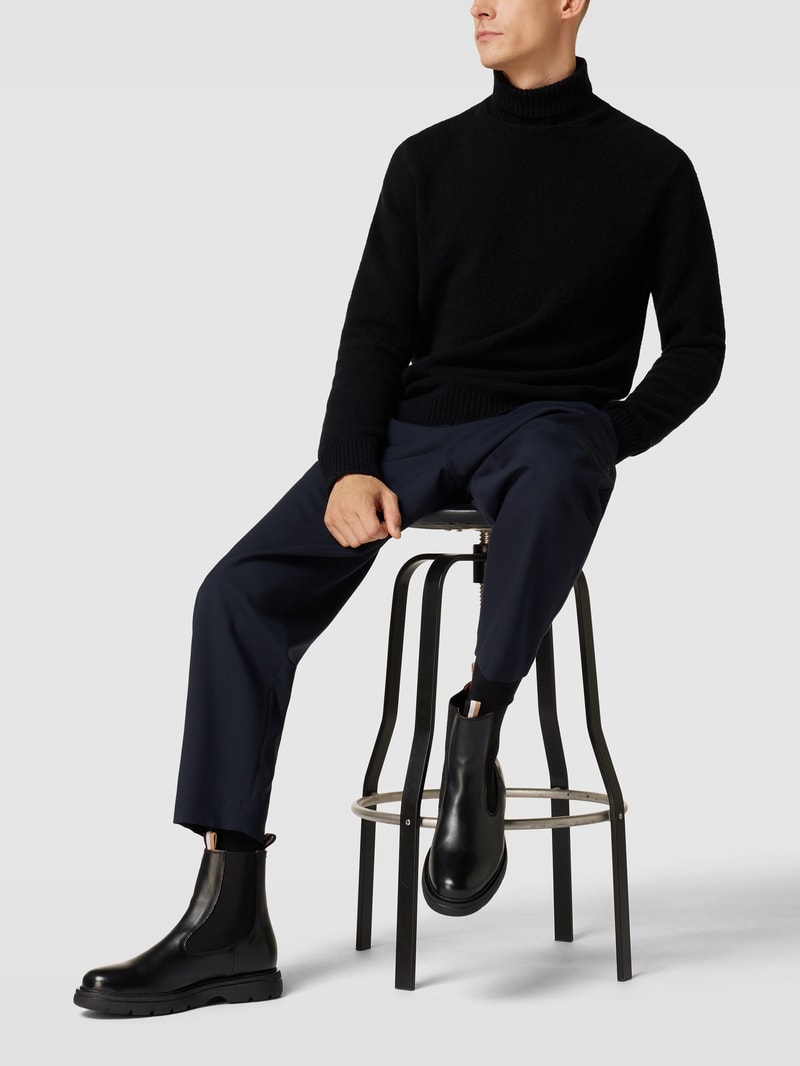 Chelsea Boots mit Label-Details Modell 'Jacob' in schwarz