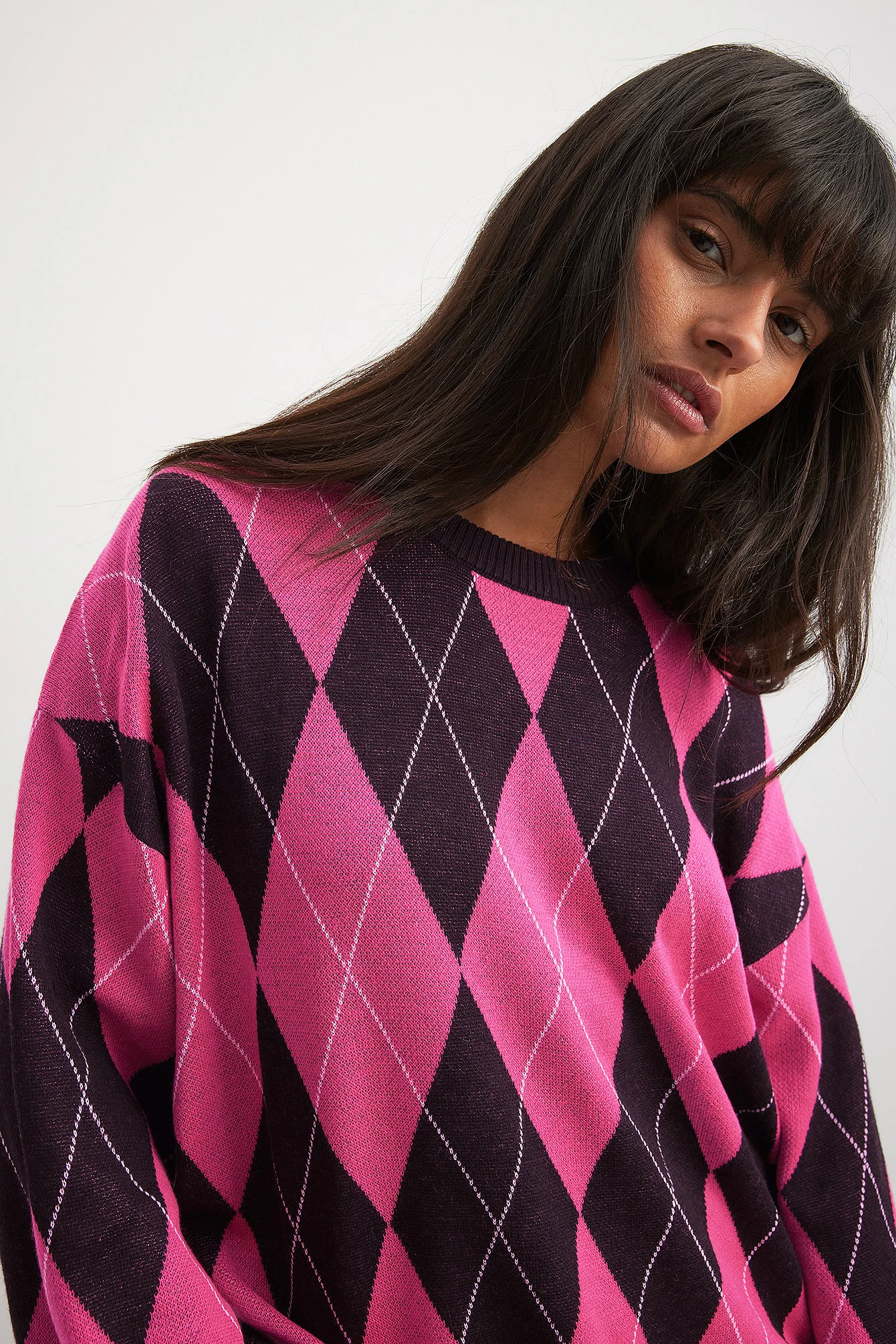 Karierter Strickpullover