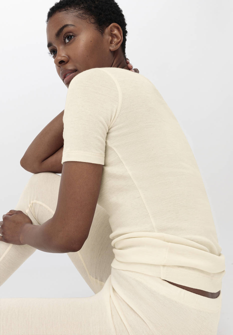 Funktions-Leggings mit Bio-Merinowolle und Seide