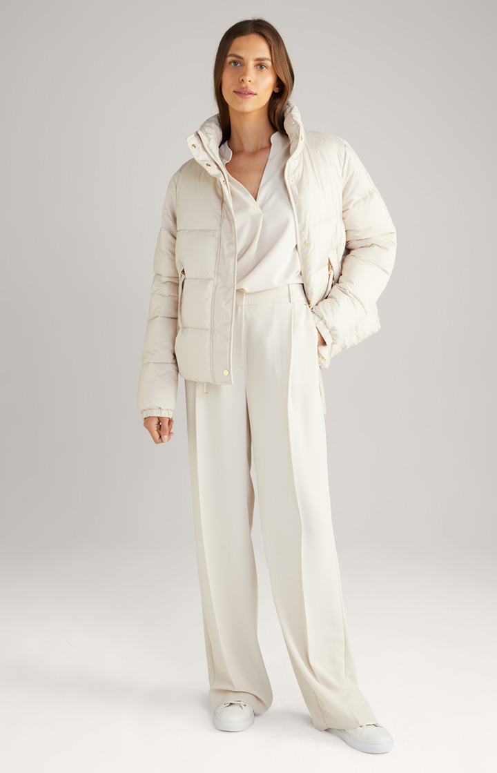 Twill-Bluse in Creme