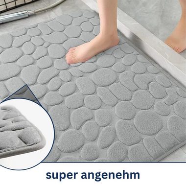 Badematte Badteppich rutschfeste Badematten, weicher und flauschiger Badteppich Novabad, rutschhemmend, beschichtet, Memory Schaum, trockene und schimmelresistente Badedecke, Memory Schaum, schnell trocknend, wasserabsorbierend, fußbodenheizungsgeeig